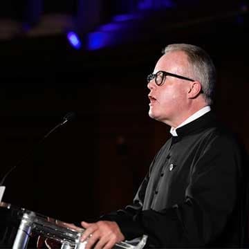 Fr. Ben speaking to media