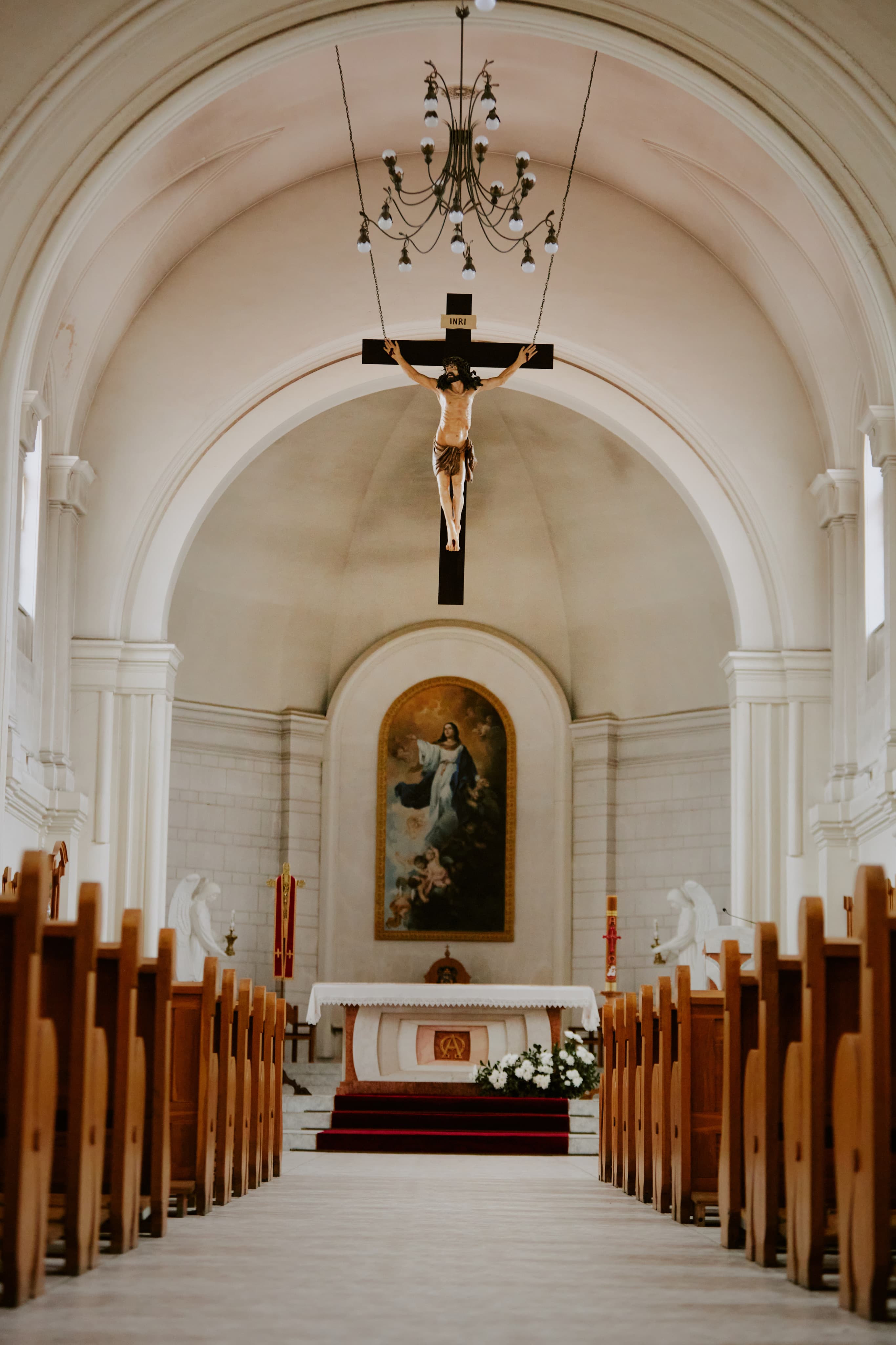 A shrine with a crucifix