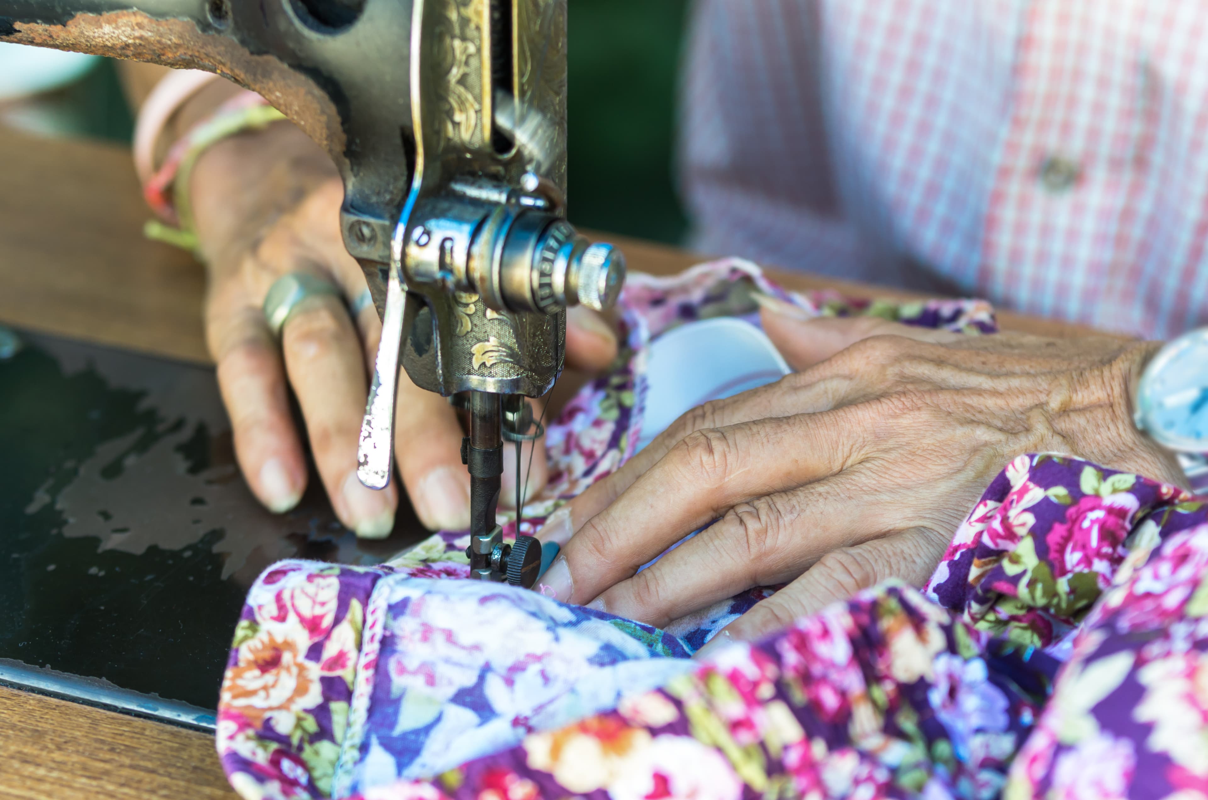 A sewing machine at work